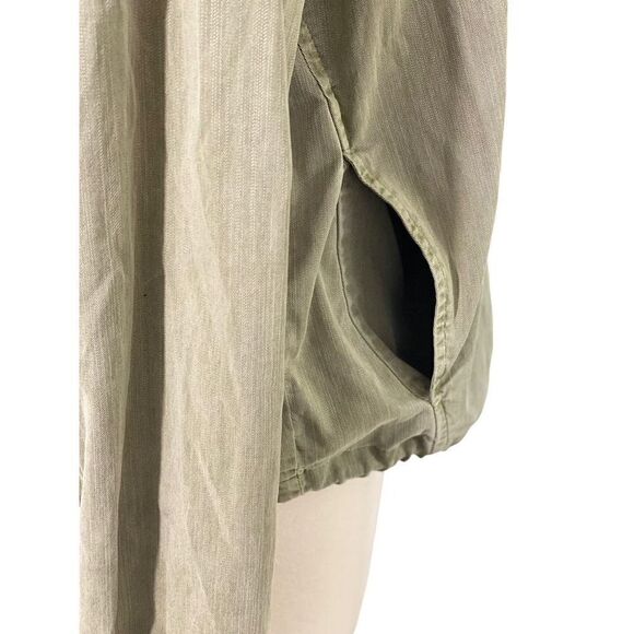 Chaser Women's M Hooded Utility Jacket Army Green Short Full Zip Tencel/Cotton - Picture 5 of 13